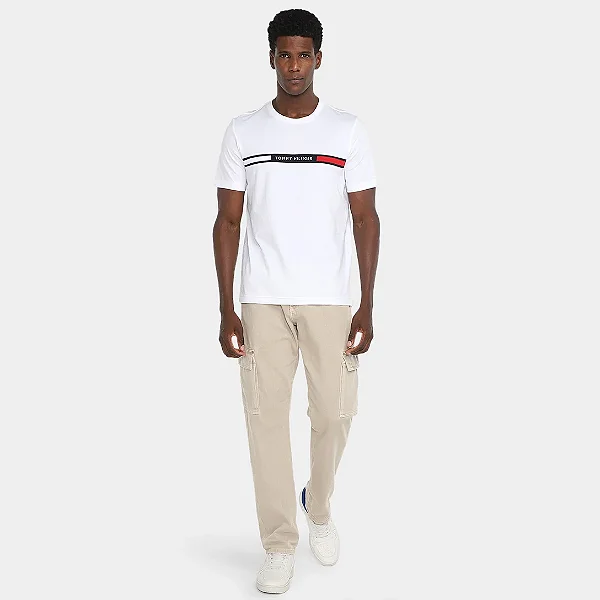Camiseta Tommy Hilfiger Chest Insert Masculina Branco