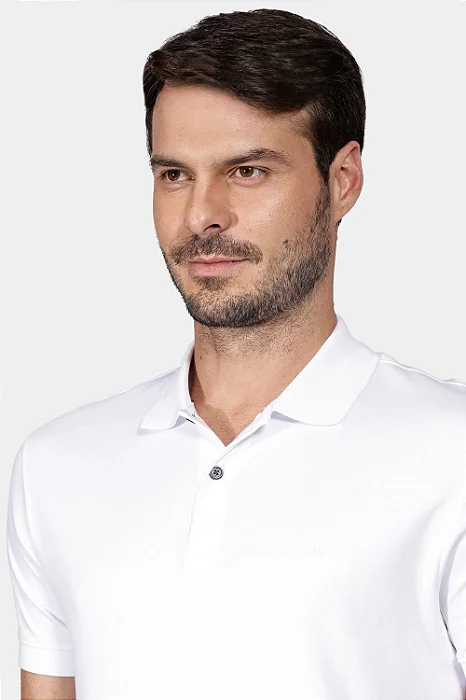 Polo Aramis Interlock Manga Curta Pima Branco