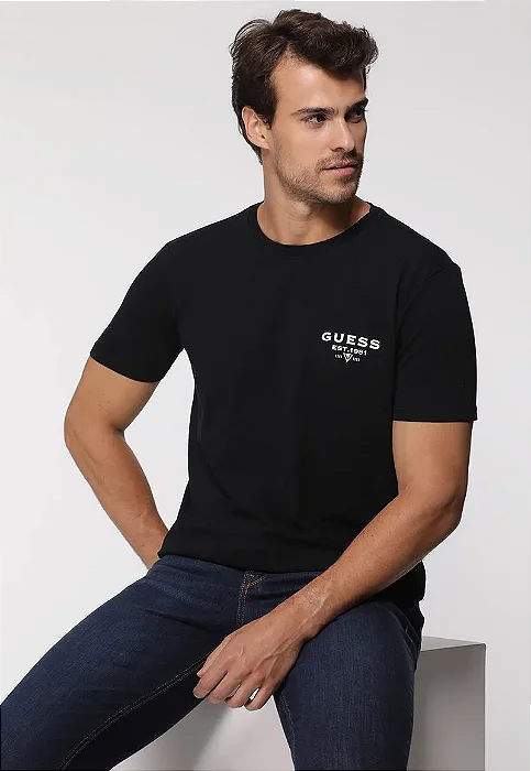 Camiseta Guess Est 1981 Guess Preto