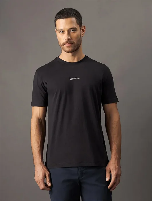Camiseta Masculina Algodão Organico Calvin Klein Preto