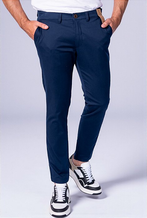 Calça Skinny Garbanne Algodão Egipcio Azul
