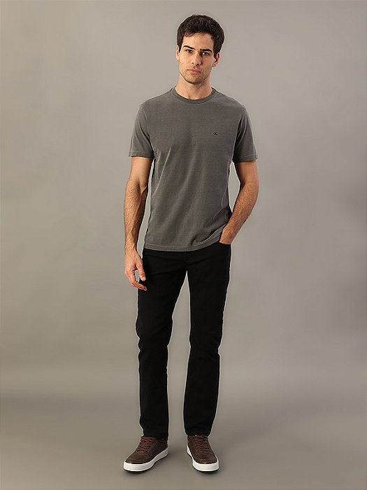 Calça Masculina Color de Sarja Infinite Black Skinny Cintura Baixa Calvin Klein Jeans Preto
