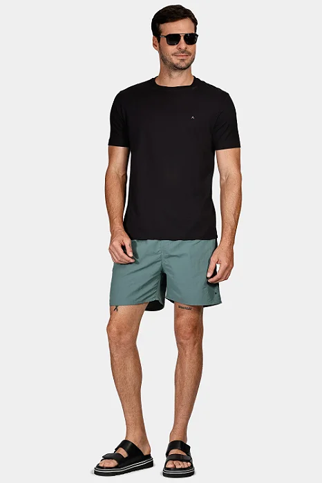 Shorts Aramis de Elástico Básico Color Verde Agua Marinha