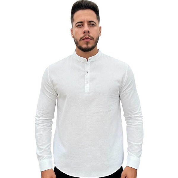 Bata Masculina Regular Com Gola Calvin Klein Jeans Branco