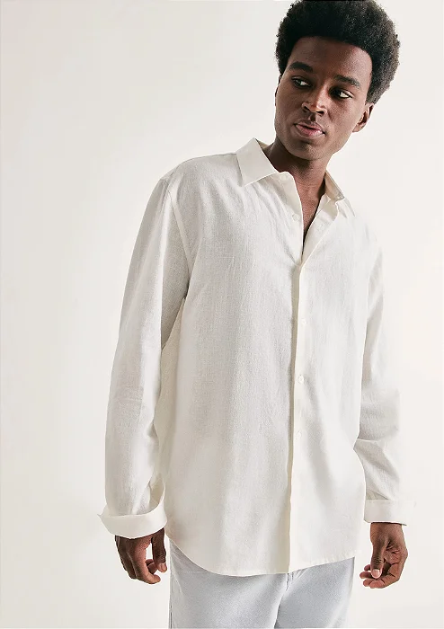Camisa Linho Branco Hering Masculina