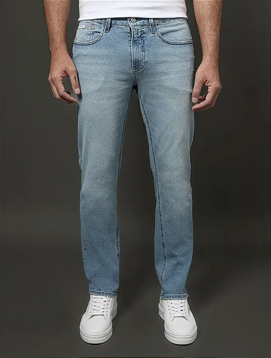 Calça Jeans Masculina Slim 5 Pockets Calvin Klein Azul Claro