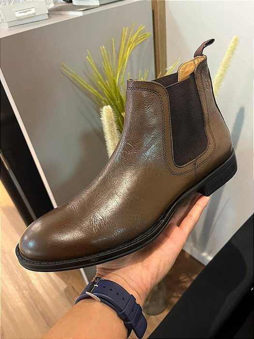Bota Masculina Garbanne Conhaque 100% Couro Legítimo Chelsea