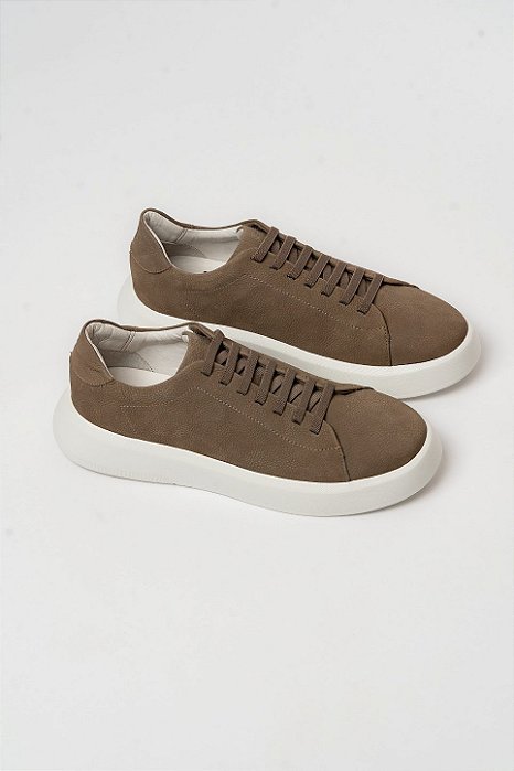 Tênis Casual Couro Legítimo Masculino Marrom
