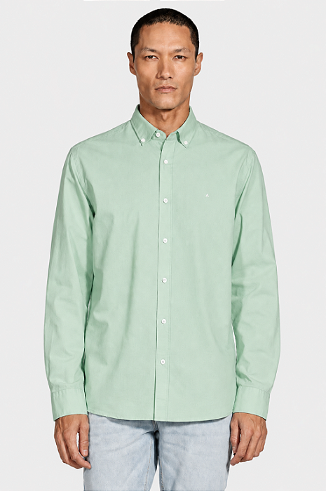 Camisa Manga Longa Oxford Button Down Planalto Verde Claro