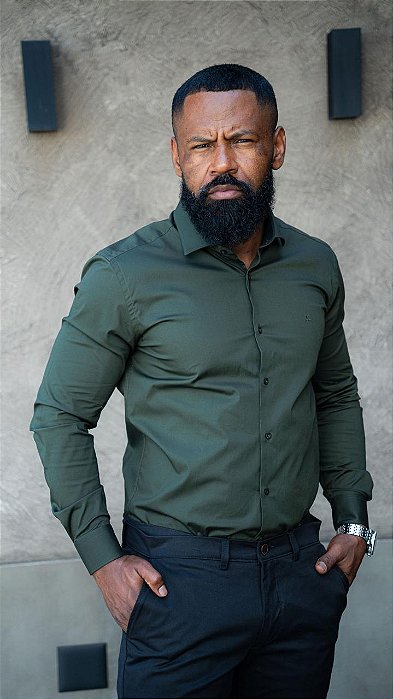 Camisa Aramis Manga Longa Verde Escuro
