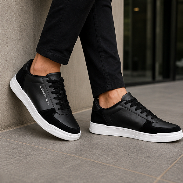 Tênis Calvin Klein Masculino Court Preto Casual Social Ckj