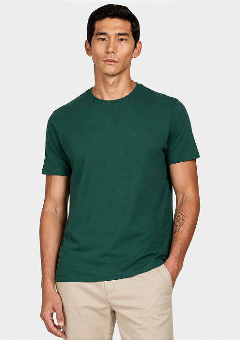 Camiseta Aramis Manga Curta Básica Verde Floresta