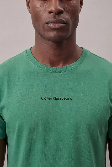 Camiseta Mc Ckj Masc Logo Centralizado Verde