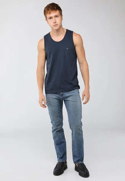 Regata Calvin Klein Jeans Masculina Chest CK Logo Azul Marinho
