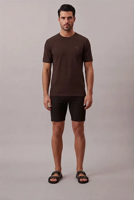 Camiseta Calvin Klein Piquet Marrom