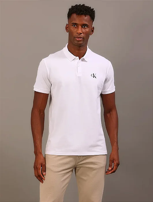 Camisa Polo Calvin Klein Jeans Masculina Branca Original Premium Qualidade Conforto Caimento