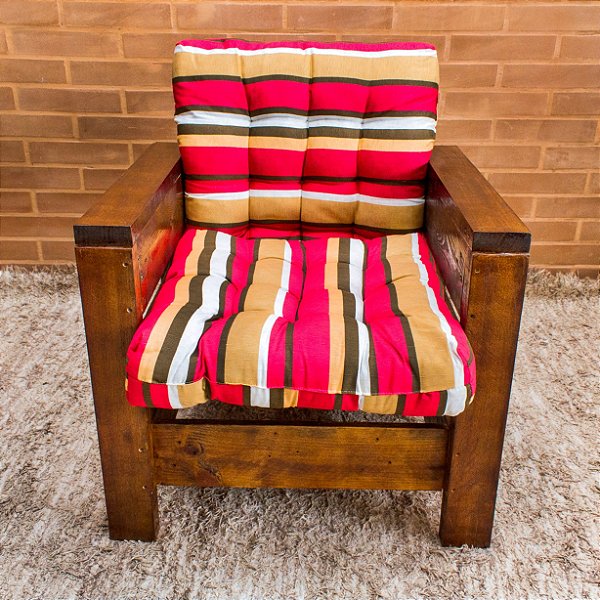 Poltrona de pallet com Almofadas futon