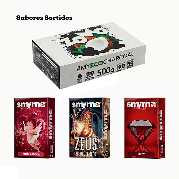 KIT CARVÃO 500g + 3 SMYRNA 50g