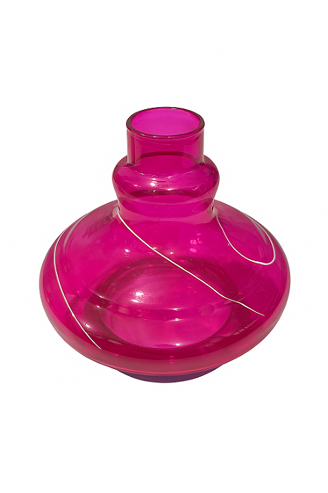Vaso Aladin Rosa Translúcido - Casca de Ovo para Narguilé - 14cm x 15cm