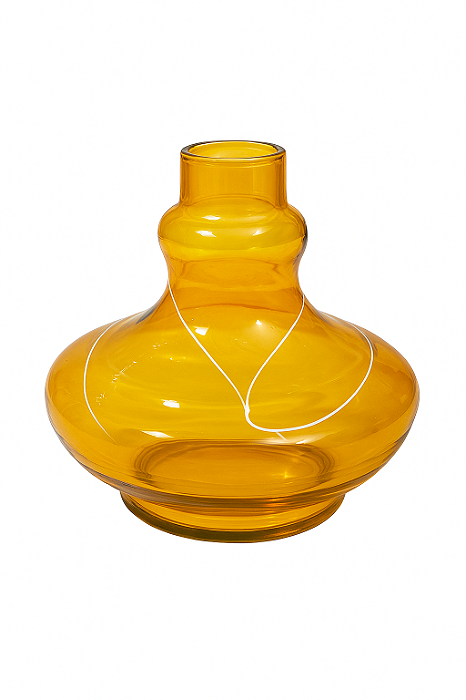 Vaso Aladin Amarelo Translúcido - Casca de Ovo para Narguilé - 14cm x 15cm