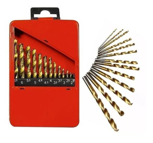 Kit Jogo Brocas Aço Rápido 13 Peças Revestimento Titânio Mtx