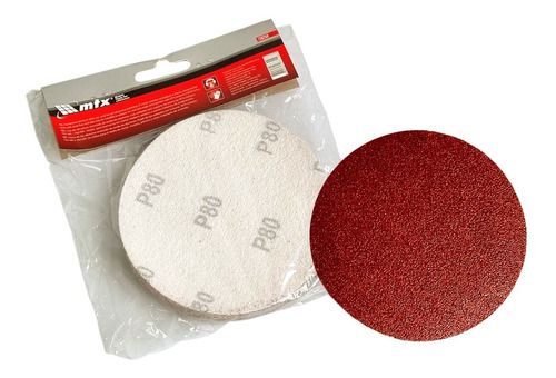 Disco De Lixa com Fita AutoColante Grão 80 115mm - 10 Peças