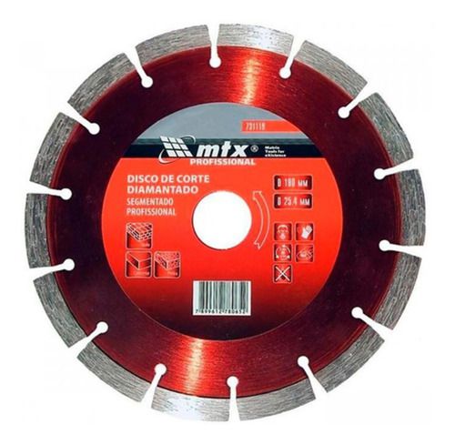 Disco De Corte Diamantado 7 Pol Segmentado Mtx 180 Mm