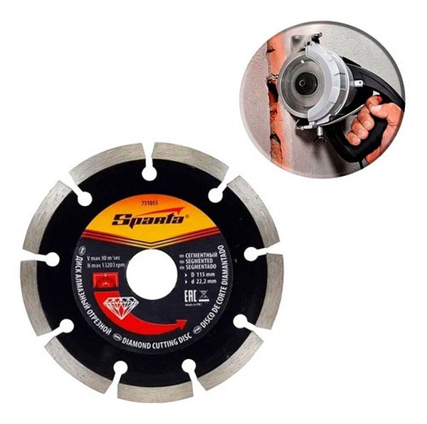 Disco De Corte Diamantado Segmentado 115 x 22,2mm Sparta