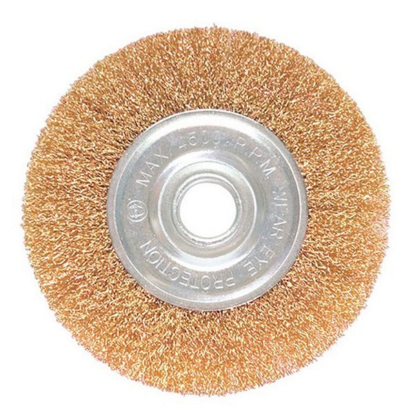 Escova De Aço Carbono Circular Ondulado 100 Mm Furo 22,2 Mm