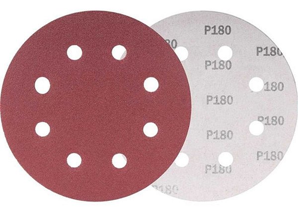Disco De Lixa 180mm G180 8 Furos 10 Peças