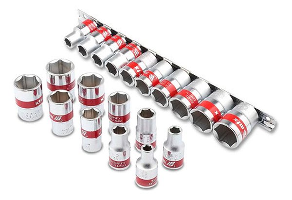 Jogo De Soquete Sextavado Curto 3/8’’ 8 A 19mm 10 Peças