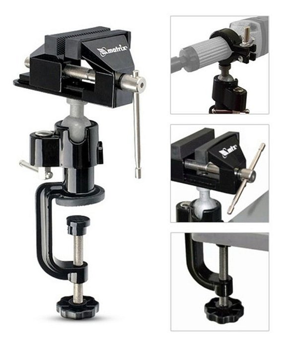 Mini Torno Morsa Bancada Articulada Multifuncional 360 Graus