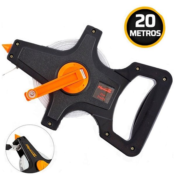 Trena Longa Aberta 20M X 12,5Mm Fita Pvc Caixa Plástica