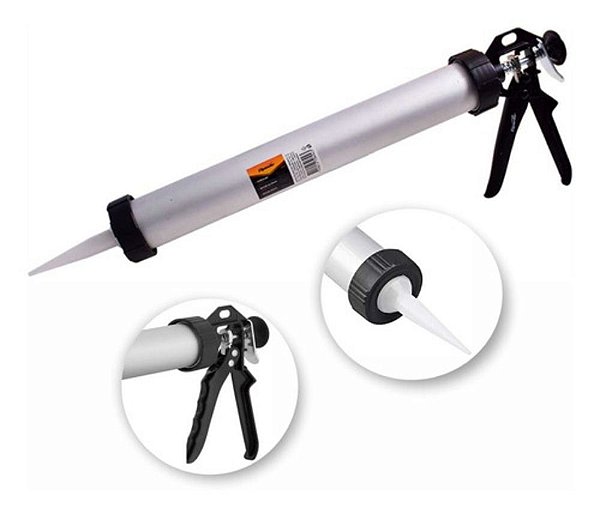 Pistola Aplicador De Silicone PU Tubular Grande 750 Ml