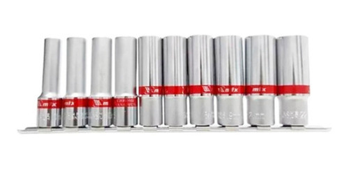 Jogo De Soquetes Longo Sextavado 1/2pol 10-22mm Crv 10pçs
