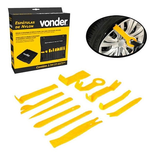 Jogo Espátulas De Nylon Automotiva 11 Peças Painéis Forros