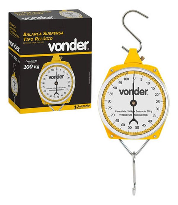 Balança Suspensa Tipo Relógio 100 Kg Com Gancho