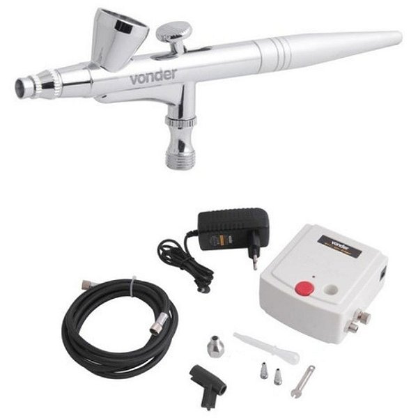 Aerógrafo Com Minicompressor Bivolt 10 Peças