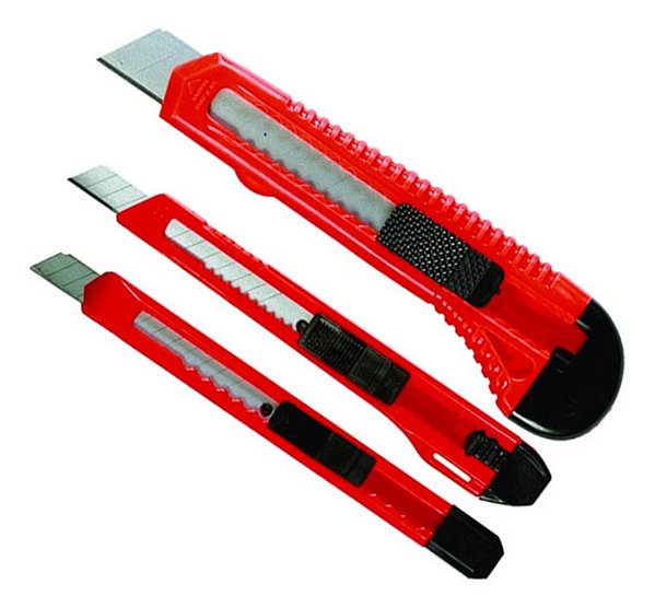 Jogo De Estiletes Lâmina Retrátil 9 E 18Mm 3 Peças