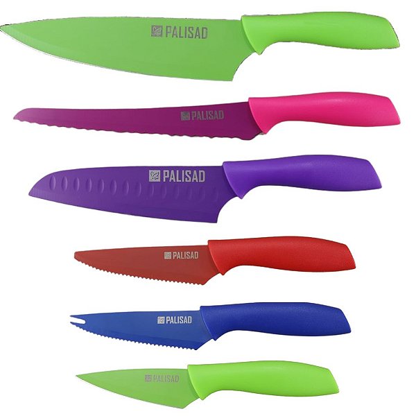 Jogo de Facas Para Pão Frutas Carne Chef 6 Peças