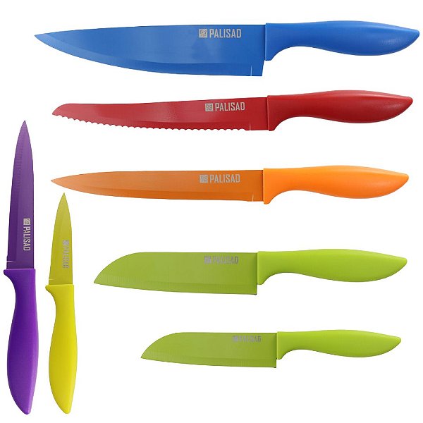 Jogo de Facas Para Pão Carne Frutas Chef Completo 7 Peças