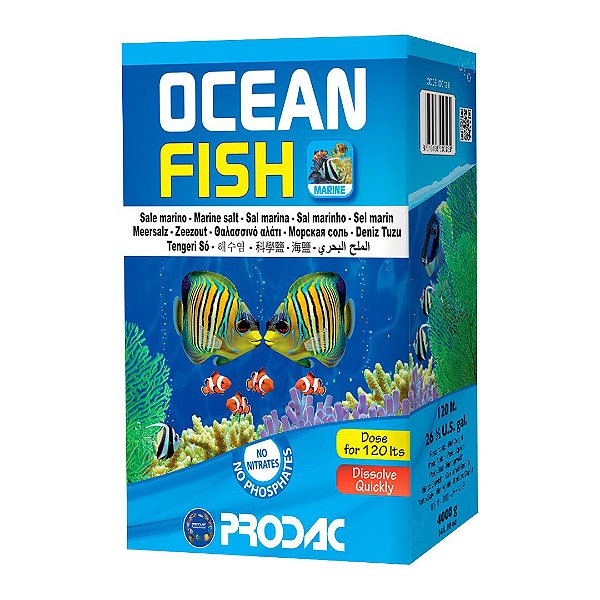 SAL PRODAC OCEAN FISH  4KG 120L - FISH SALT (CAIXA)