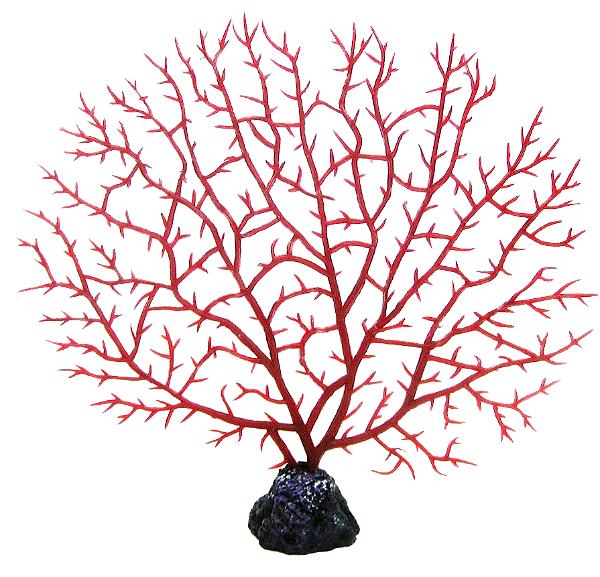 ENFEITE DE PLASTICO SOMA INVERTEBRADO GORGONIA VERMELHA