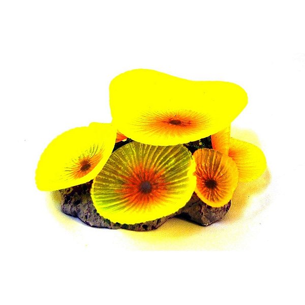 ENFEITE DE SILICONE SOMA CORAL MUSHROOM GIANT AMARELO