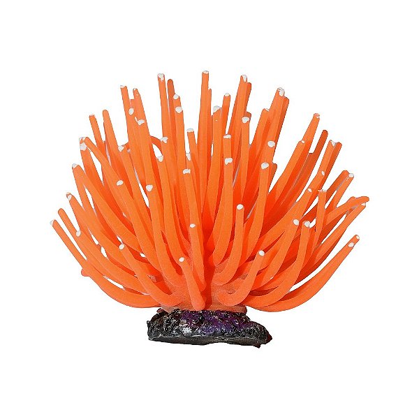 ENFEITE DE SILICONE SOMA ANEMONA SHORT LARANJA 11 CM