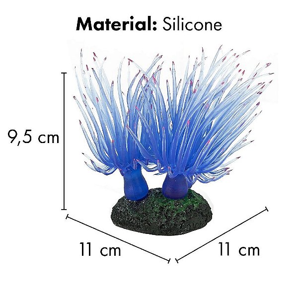 ENFEITE DE SILICONE SOMA ANEMONA LONG TENTACLE AZUL - MULTI