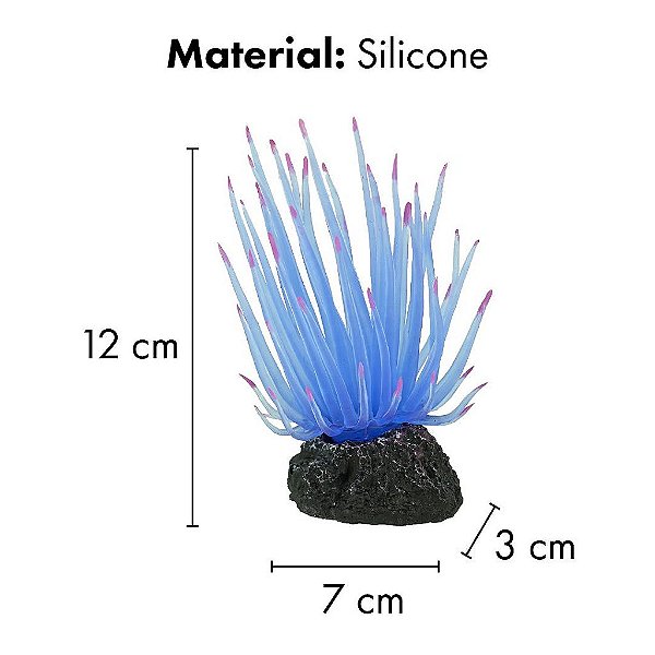 ENFEITE DE SILICONE SOMA ANEMONA LONG TENTACLE AZUL