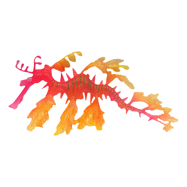 ENFEITE DE SILICONE SOMA JELLY DRAGAO DO MAR AMARELO E ROSA