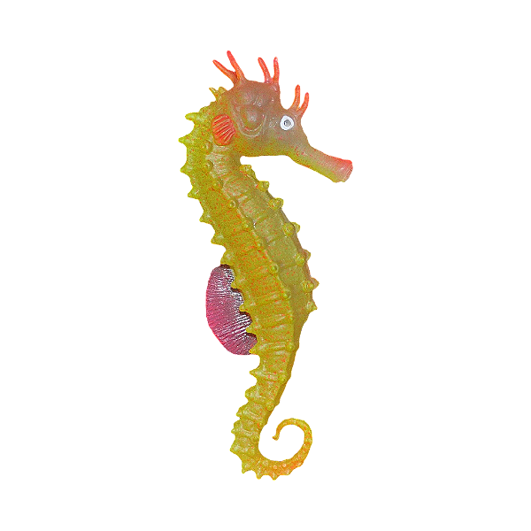 ENFEITE DE SILICONE SOMA JELLY CAVALO MARINHO AMARELO