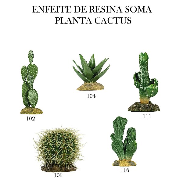 ENFEITE DE RESINA SOMA PLANTA CACTUS 106